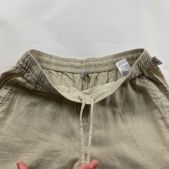 PETITE Old Navy Flax Linen Blend High Rise Wide Leg Cropped Pant PM New - Picture 3 of 7